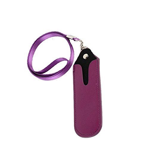 styleinside 2 Pcs For E-Cig Shisha Pen Holder Neck Strap Lanyard PU Leather Pouch for Ego Cigarette Purple