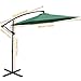 ABCCANOPY 10 FT Hanging Umbrella Cantilever Umbrella Offset Patio Umbrella Outdoor Market Umbrella Easy Open Lift 360 Degree Rotation (Forest Green-1)