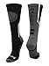 MadSportsStuff Baller Basketball Logo Crew Socks (Black/Graphite, Large)