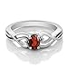 Sterling Silver Oval Genuine Red Garnet Gemstone Birthstone Women's Ring (0.55 cttw, Available in size 5, 6, 7, 8, 9)