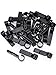 Hestya 30 Pack Helmet Headlamp Clips Hardhat Clips for Various Helmets, Black