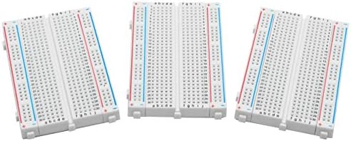 Breadboard Solderless Prototype PCB Board – ALLUS BB-009 (3pcs) 400 Pin with 4 Power Rails and Double Sided Tape for Raspberry Pi and Arduino