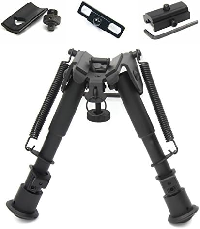 JINSE Tactical Bipod Adjustable 6-9 Inches Spring Return with 3 Adapters