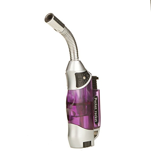 GuangFa Handheld Mini 8631 Butane Torch Lighter Windproof Refillable Gas Steel Adjustable Flame 1300°C/2500°F for Kitchen Cooking Cigar Light BBQ Welding (Purple)