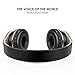Sound Intone Headphones, I65 Foldable Headphone with Microphone and Volume Control, Wired Headset for iPhone, Android Smartphones and Tablets (Black/Gold)