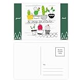 Succulents Potted Plant Cactus Good Luck Postcard