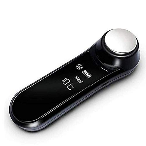 Portable Facial Massager,Firming Care Device,Hot and Cold Skin Care Device Hammer,Vibration Facial Beauty Instrument,Household Water Meter- USB Charge,Black