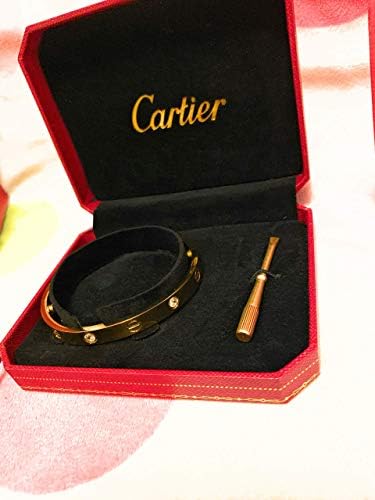 Amazon.com: Cartier imitación chapado en oro celebridad tornillo pulsera  con certificado y regalo bolsa amor brazalete: Jewelry
