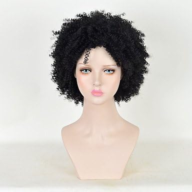 ligaosheng Women's Afro Kinky Curls Short Wigs Cornrows Crochet Jerry Curly Style Black Wig