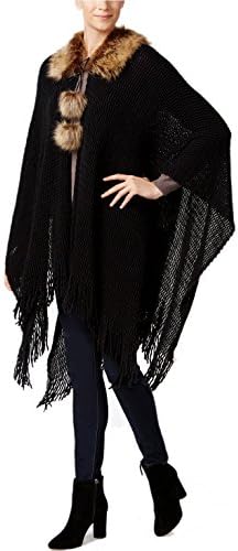 Cejon Women's One Faux Fur Fringed Cardigan Sweater