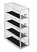 mDesign Fashion Jewelry Organizer Box for Rings, Earrings, Bracelets, Necklaces - 4 Drawers, Clear/Black