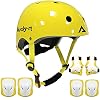 Lucky-M Kids Beschermende Gear Set Jongens Meisjes Verstelbare Maat Helm met Knie Pads Elleboog Pads Polsbeschermers…