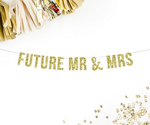 Future Mr & Mrs Gold Glitter Banner | grooms dinner | engagement photo prop | engagement announcement | cute engagement announcement |