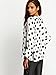 SheIn Women's Polka Dots Batwing Sleeve Top Blouse - White Small