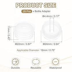 PATIKIL Bottle Adapter 0.87"/20mm, 25 Pcs Press in