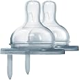 Pura Kiki Bottle Replacement Nipple 2-Pack - 100% Medical-Grade Silicone, Anti-Colic, NonPlastic - Suitable for Infants & Babies 6+ Months (Fast Flow)