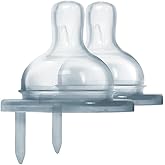 Pura Kiki Bottle Replacement Nipple 2-Pack - 100% Medical-Grade Silicone, Anti-Colic, NonPlastic - Suitable for Infants & Babies 0-3 Months (Slow Flow)