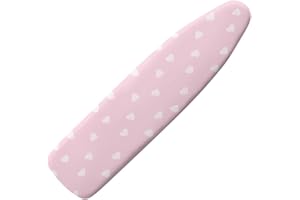 Darisoco Pink Heart Ironing Board Cover and Pad Soft Cover with Padding Heat-Reflective Scorch Resistant Anti-dust Home Decor