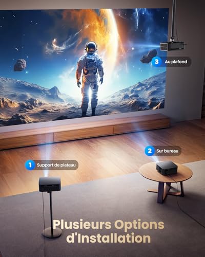 Projector 【1500 ANSI/Google TV】Netflix Including 4K Projector Support, Autofocus/Keystone Native 1080P Smart Full HD WiFi Bluetooth Projector with Remote Voice Control for Home Cinema
