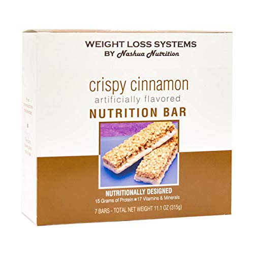 Cinnamon Protein Bar, 15g Protein, Low Calorie, Low Fat, High Fiber Meal Replacement, Aspartame Free, Gluten Free, 17 Vitamins & Minerals, 7 Count Box