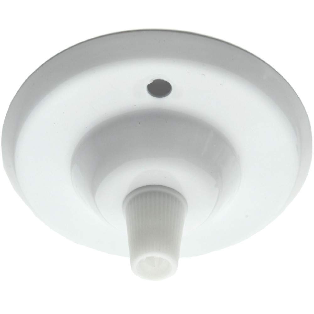 Art Deco Emporium 75mm Vintage Style Ceiling Rose with Nylon Cord Grip in Gloss White Finish and Hand Finished White Fixing Screws