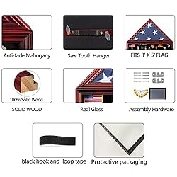 Tieeqe Large Military Shadow Box Solid Wood Burial