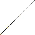 Burning Shark Jigging Rod Saltwater Offshore Heavy Trolling Fishing Rod Big Game Conventional Boat Fishing Rod with Roller Guides- Gloden 5' 6"(50-80lb)