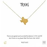 MUSTHAVE Texas 18K Gold Plated Necklace With Message Card, Yellow Gold Color, Anchor Chain, Best Gift Necklace, Size 16 inch + 2 inch Extender, Pendant, Gift Card