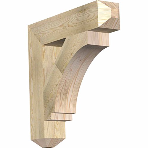 Ekena Millwork BKT06X30X30IMP04RDF Imperial Craftsman Rough Sawn Bracket, 6" Wi…