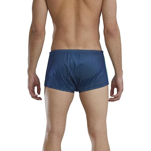 TYR Men\'s Poly Mesh Trainer Swim Suit, Navy/Green/Blue, 36