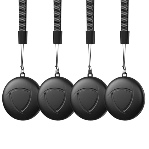 Smart Tracker Tag-4 Pack, Smart Tag Key Tracker Compatible with Apple Find My (iOS Only), Bluetooth Item Finder with 80dB Beep, tracker Devices with Replaceable Battery for Wallet, Luggage, Bike, Bag