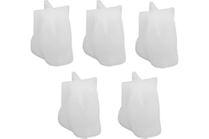 Glomora 5pcs Cat Mold,Microwave Freezer Safe Silicone 3D Cat Shaped Mold for Pudding Milk Jelly Chocolate Cake