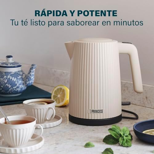 Hervidora Wave, 1,7L, 360° inalámbrico, 2200W, sin BPA, protección en seco y sobrecalentamiento, nivel de agua, filtro extraíble, apagado automático, cable 0,7m, 236048