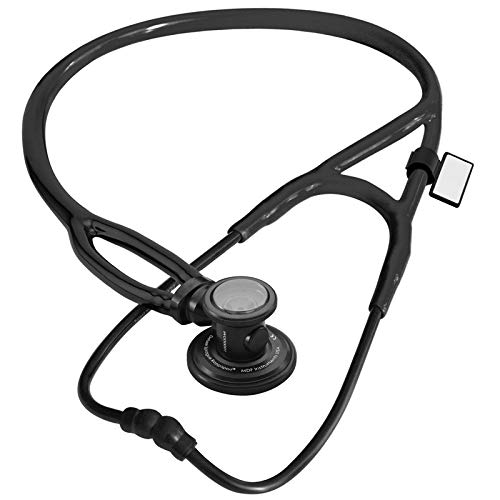 MDF Instruments, Sprague-XRedesigned Sprague Rappaport Stethoscope with Adult, Pediatric, and Infant convertible chestpiece, Royal Blue Tube, All Black Tube, MDF767X-BO