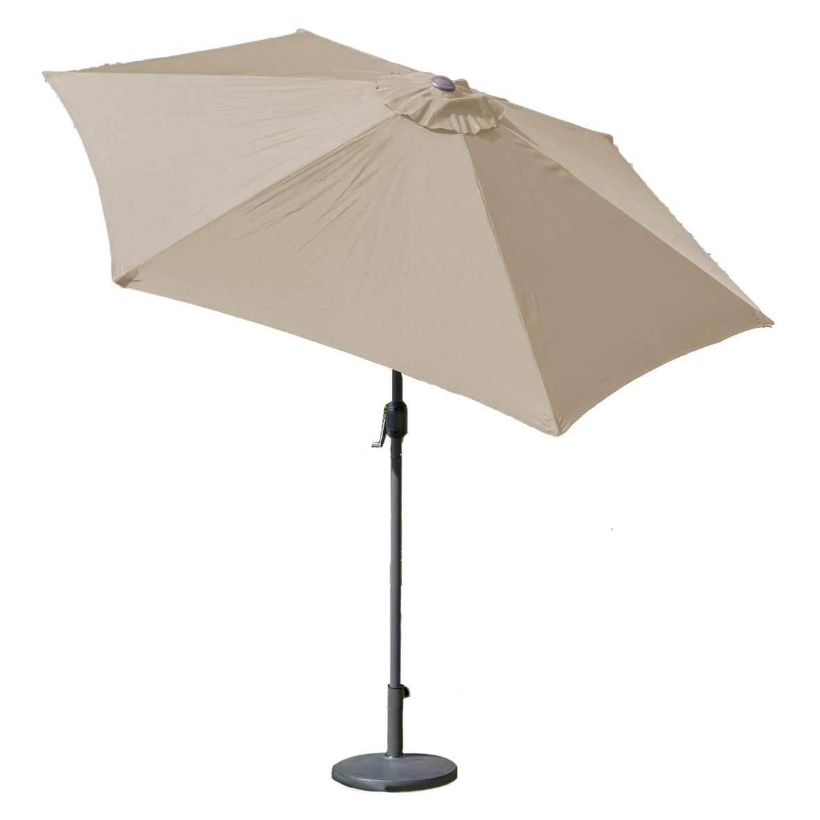 GardenKraft 14630 2.7m Outdoor Garden Parasol/Tilt & Crank Mechanism / 6 Steel Ribs/UV 30 Protection/Durable Polyester Material/Beige Colour