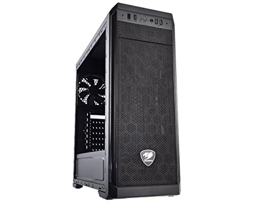 Cougar MX330-G MX330 Mid Tower Case with Full Tempered Glass Window and USB 3.0 , black