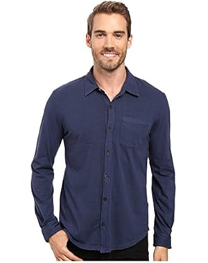 Mens Summerland Knit Long Sleeve Jersey Button Front Shirt