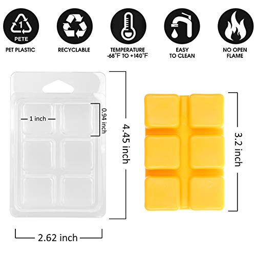 MILIVIXAY Wax Melt Containers6 Cavity Clear Empty Plastic Wax Melt