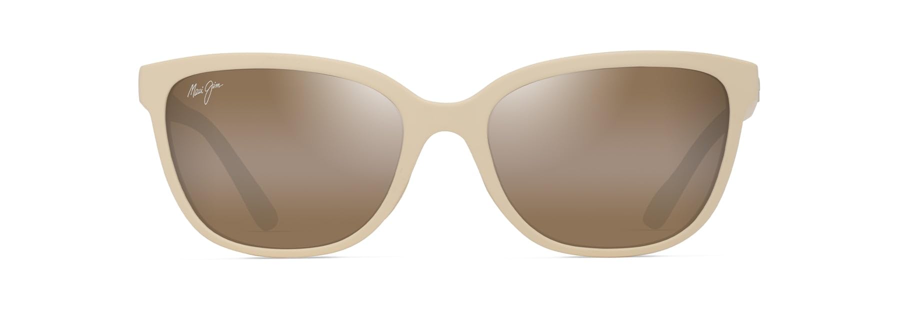 Maui Jim Womens's Honi Polarized Cat Eye Sunglasses, Matte Solid Ivory/Hcl® Bronze Polarized, Small Fit Image