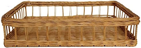 Fruit Tray Rattan Home Kitchen Bamboo Baskets Rattan Basket Rattan Basket Storage Basket Fruit Basket Tea Tray Cup Tray ( Color : A , Size : 41*32*11CM )