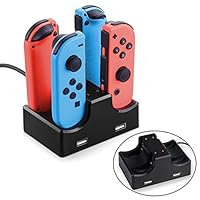 Jeeke Joycon Charger Nintendo Switch Stand 4 in 1 Joy Con Charging Dockr for Nintendo Switch Joycon Charger