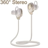 StarryBay 360¡ã Stereo Bluetooth Version 4.0 Bluetooth Headset Headphones Lightweight Sweatproof Neckband Wireless Music Sports Headset for Running & Gym & Exercise & Driving - Hands-free (White)
