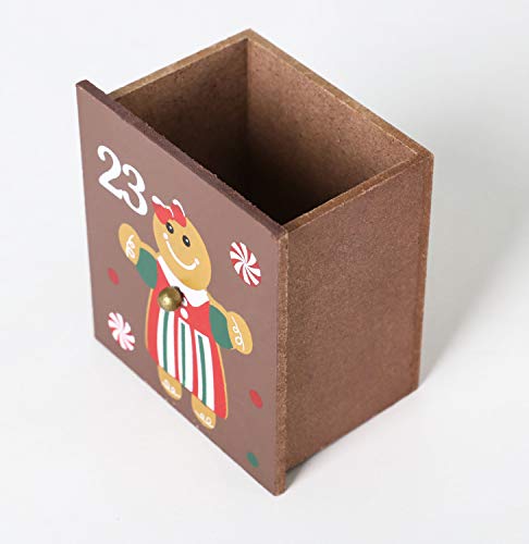 BRUBAKER Advent Calendar - Wooden Gingerbread House with 4 LED Lights - 10.3 x 17.7 x 2.1 inches - Thumbnail 6