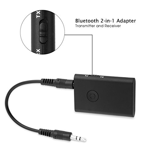Bluetooth Transmitter / Receiver aptX Low Latency, 2-in-1 Wireless 3.5mm Audio Adapter for TV Home Car Stereo System