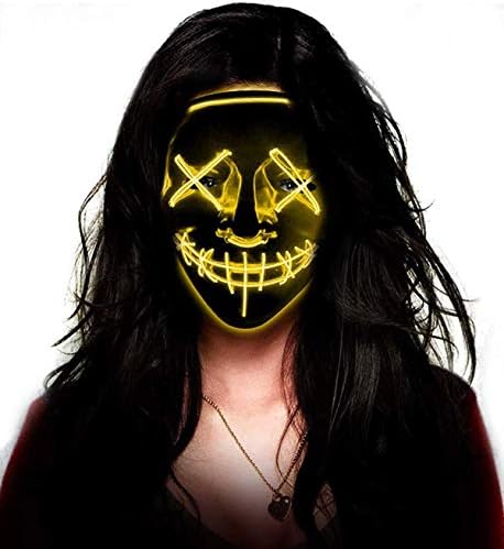 Pegason Halloween Mask LED Purge Mask Light Up Masquerade Festival Parties El Wire Cosplay Glowing Scary Mask