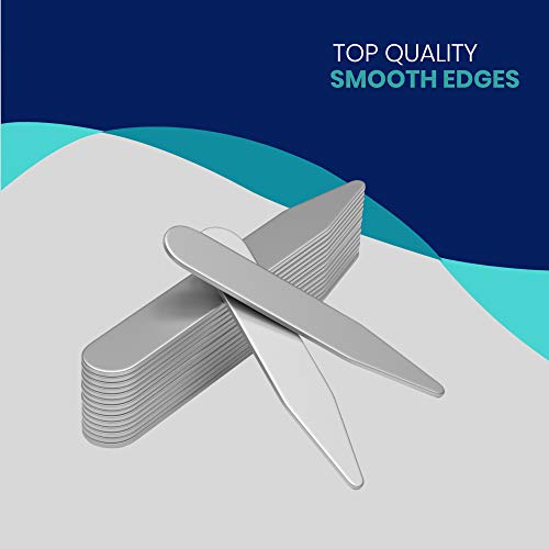 72 Stainless Steel Collar Stays - 4 Sizes In a Plastic Box for Men - 2 Pack of 36