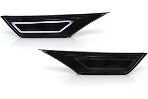 USR UNIQUE STYLE RACING DEPO civic side markers-911 Carrera Style LED Light Bar Smoke Front Bumper Sidemarker Lamp comp. with 2016-2021 Honda Civic Coupe Sedan Hatchback All Models(10thGen White LED)