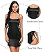 Avidlove Satin Teddy Lingerie for Wome Side Open Dress Sexy Nightgown Black S