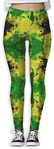 Ink Jamaica Flag Yoga Pants Thin Capris Lightweight Yoga Leggings For Women