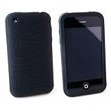 BLACK Apple iPhone 3G 3Gs 8GB 16GB 32GB Textured Silicone Skin Case Cover